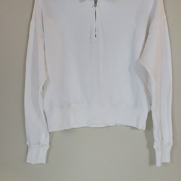 RE/DONE Off White The 70s Half Zip Sweatshirt Size M - Picture 4 of 13